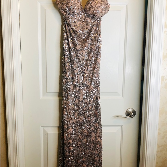 Prom Dress/Gown Mauve and Silver - Picture 3 of 8